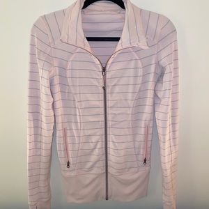 Lululemon Pink and Grey striped jacket